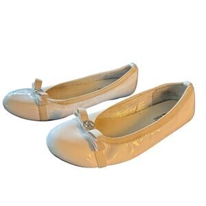 Michael Kors Rover Lux White Patent Leather Ballet Shoes Size 4